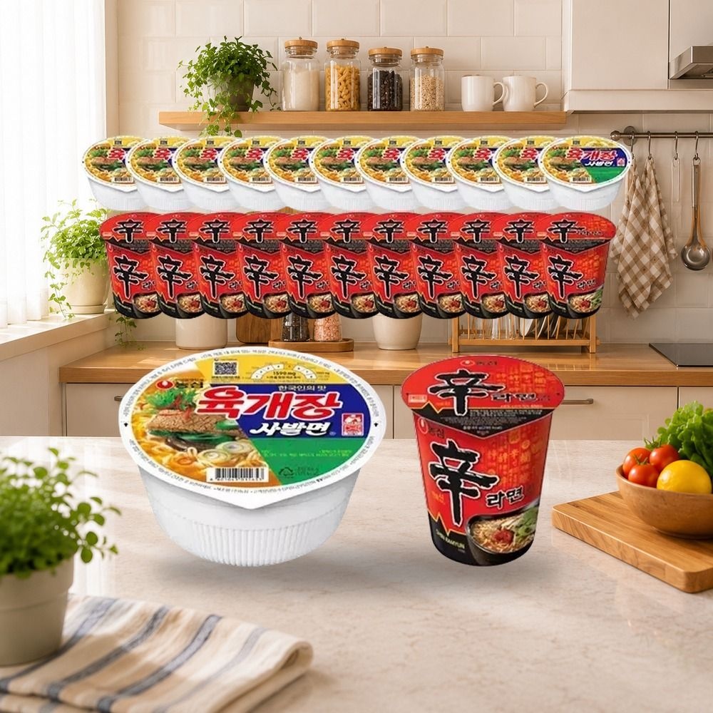 농심 육개장사발면 86g 12개 + 신라면컵 65g 12개
