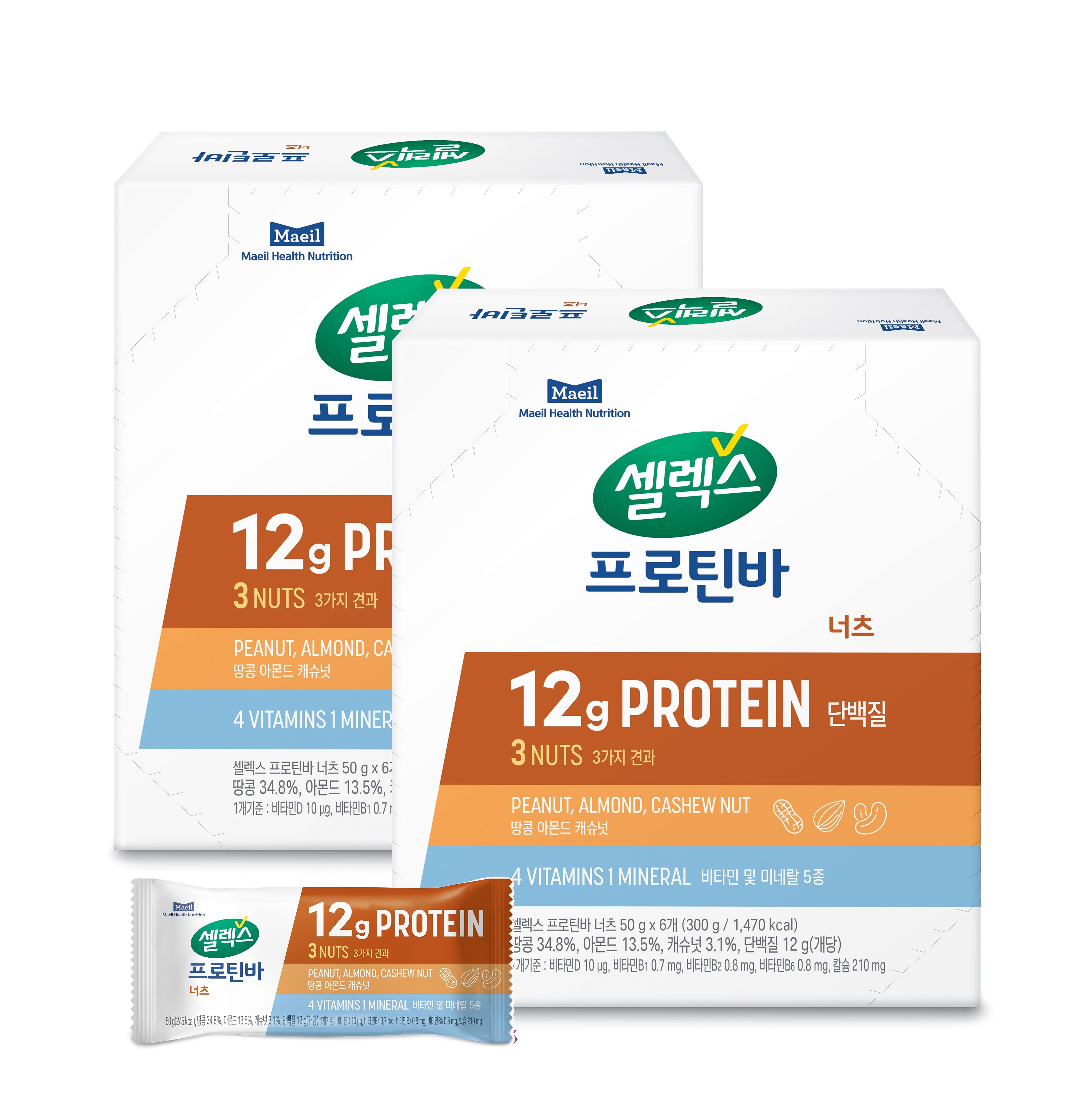 셀렉스 프로틴바 너츠 50g 12개