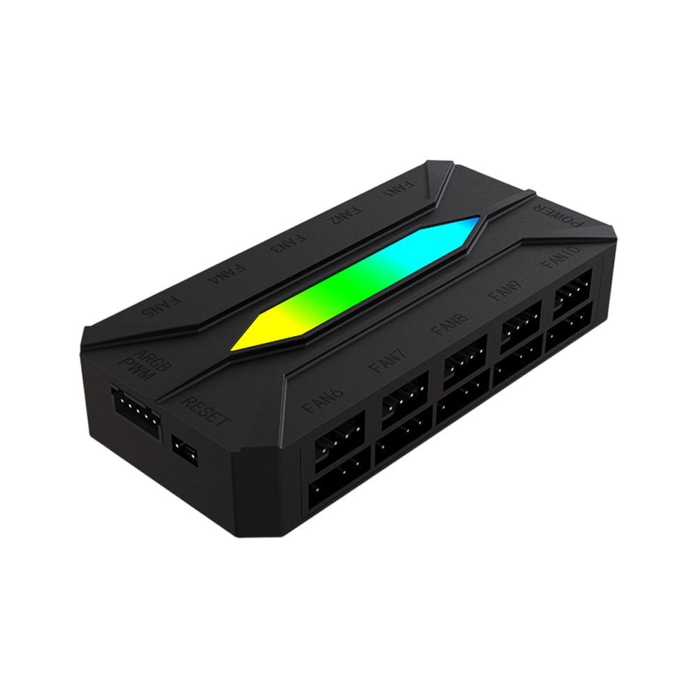 에이원아이엔티 러빙쿨 PWM 5V ARGB 10분배 팬허브 팬컨트롤러 K10 블랙