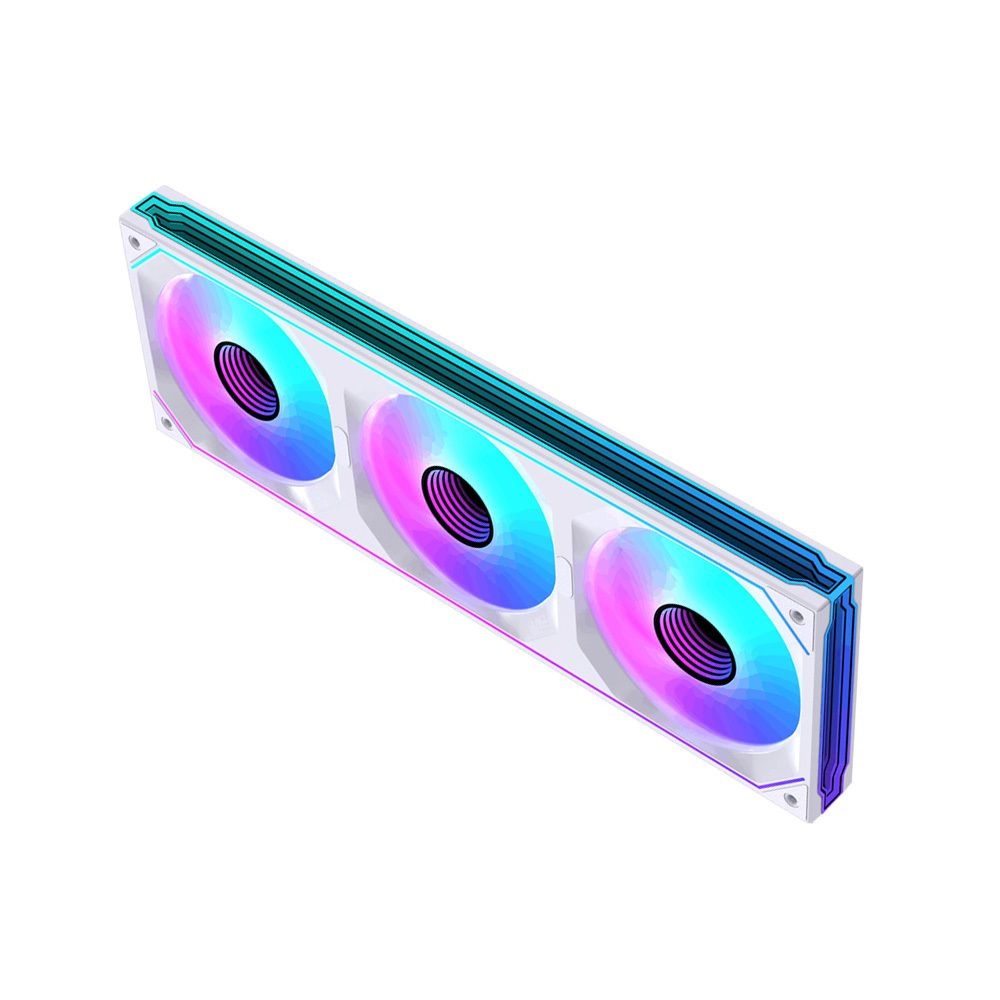 러빙쿨 360mm 3열 일체형 RGB 케이스쿨러 LG-360-Y 화이트