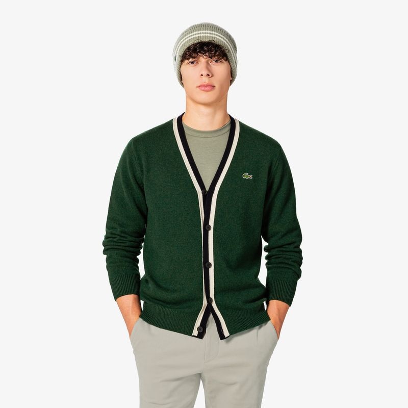 [매장발송] LACOSTE 정품 남성 브이넥 방모 가디건 AH660E-55N YZP