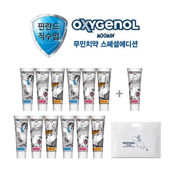 [옥시제놀 ] 추석맞이치약최다패키지 핀란드 자일리톨 치약 직수입 무민에디션 12통+1통더+포토리뷰시1통더
