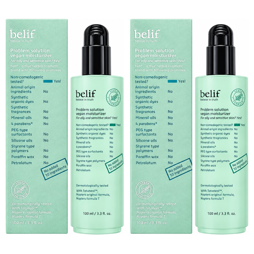 빌리프 프라블럼 솔루션 비건 모이스춰라이저 100ml x 2개 민감성피부 수분로션