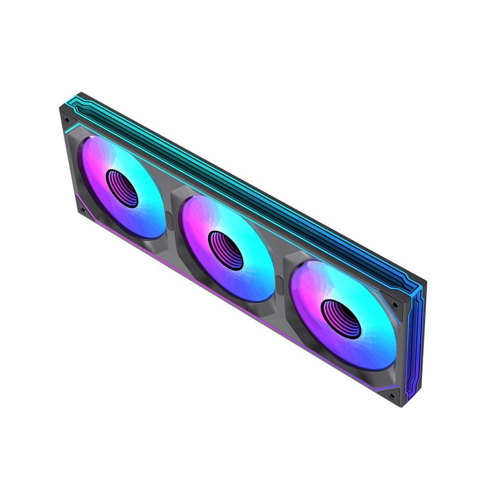 러빙쿨 360mm 3열 일체형 RGB 케이스쿨러 LG-360-Y 블랙