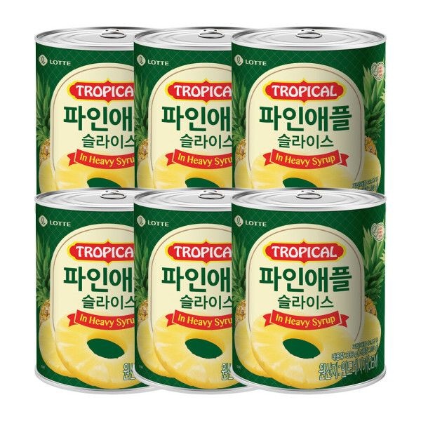 델가 트로피칼 파인애플슬라이스 836g 6개