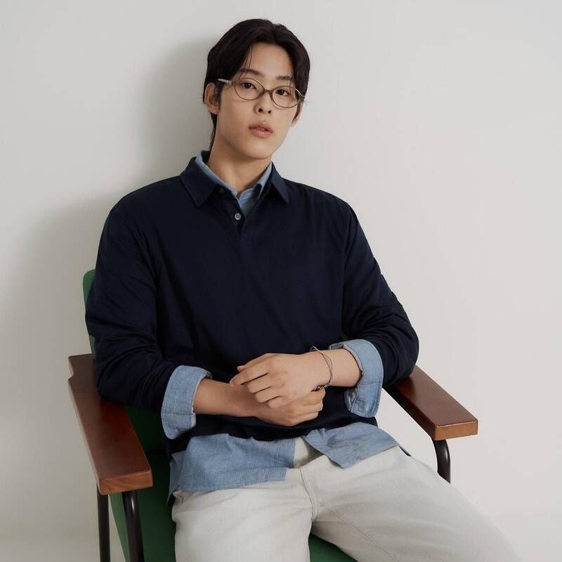 빈폴 멘 프리미엄 플로우 칼라넥 티셔츠 - 네이비 BC6841C14R G4H9J2K5 L4M9N2P5
