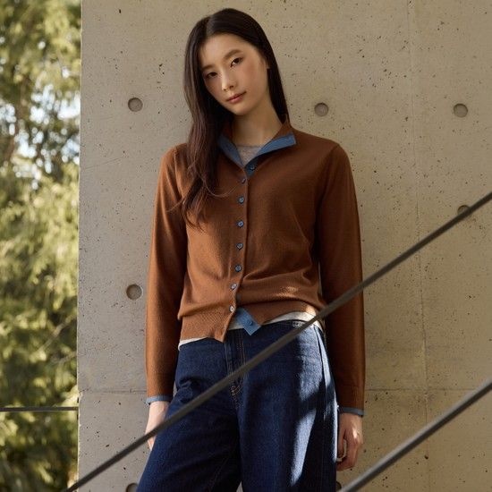 26F/W 하이넥 버튼 배색 가디건 3종