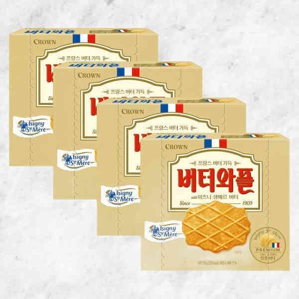 크라운 버터와플 with 이즈니생메르 버터 158gx4개 613231