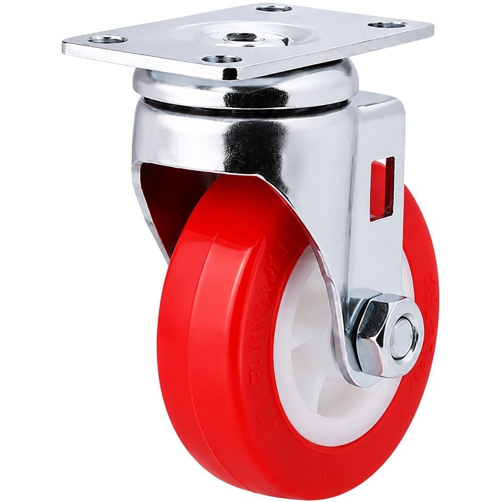 생담 경량 소형 캐스터 회전바퀴 2.5인치/63mm 1개 PVC 적색