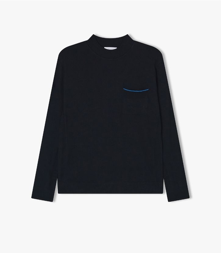 리버클래시 24F/W 블랙 포켓 모크넥 니트 LKF51492