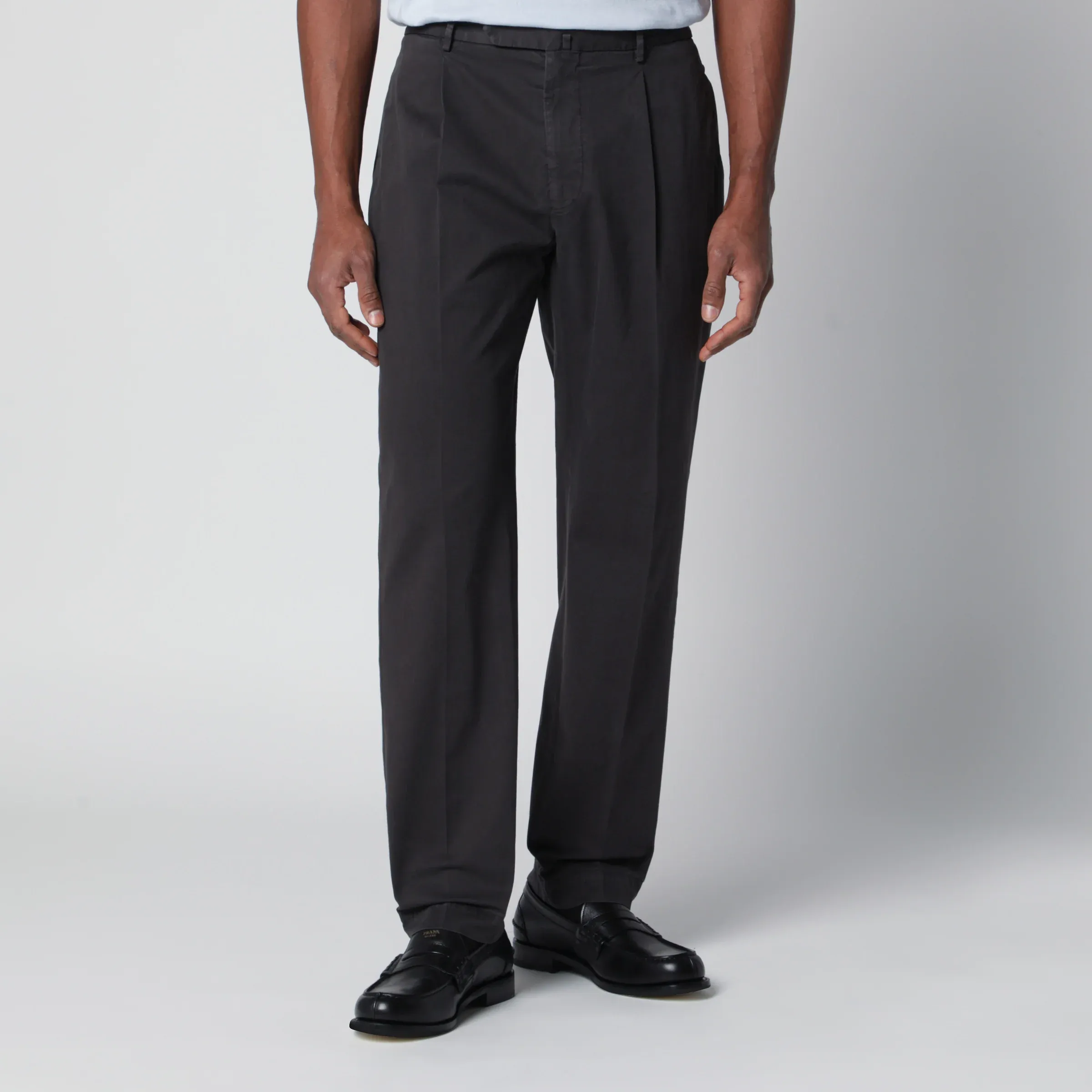 비아지오 산타니엘로 26SS SANTANIELLO 블랙 코튼 trousers DSE3295CO97