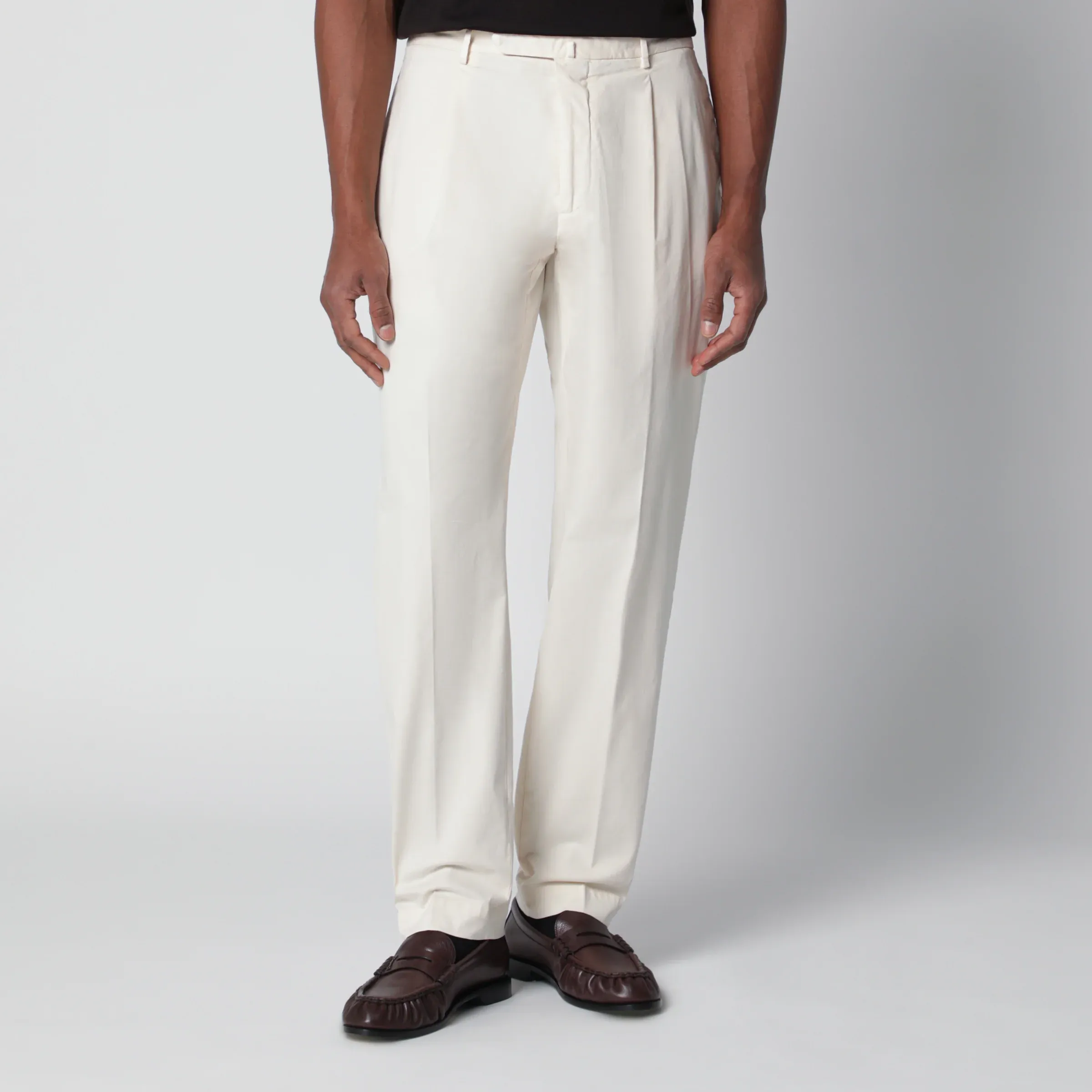 비아지오 산타니엘로 26SS SANTANIELLO 화이트 trousers in 코튼 DSE3295CO03