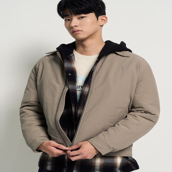 논퀼팅 패딩 블루종-카키 (BC5X38CP9H)