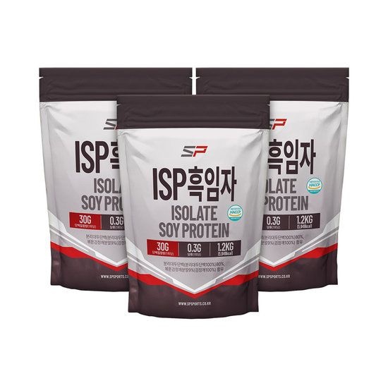 성풍양행 SP스포츠 ISP 식물성 단백질쉐이크 분리대두단백질 흑임자맛 1.2kg x 3개 515355