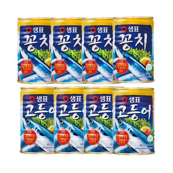 샘표 통조림 꽁치4+고등어4 (총 8캔)