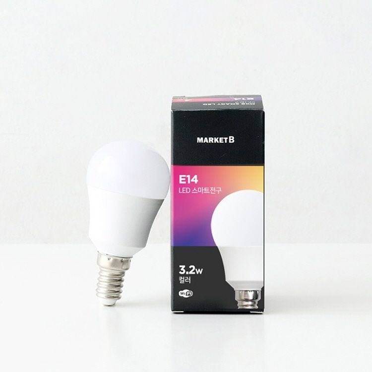 마켓비 E14 LED 스마트전구 3.2W 컬러
