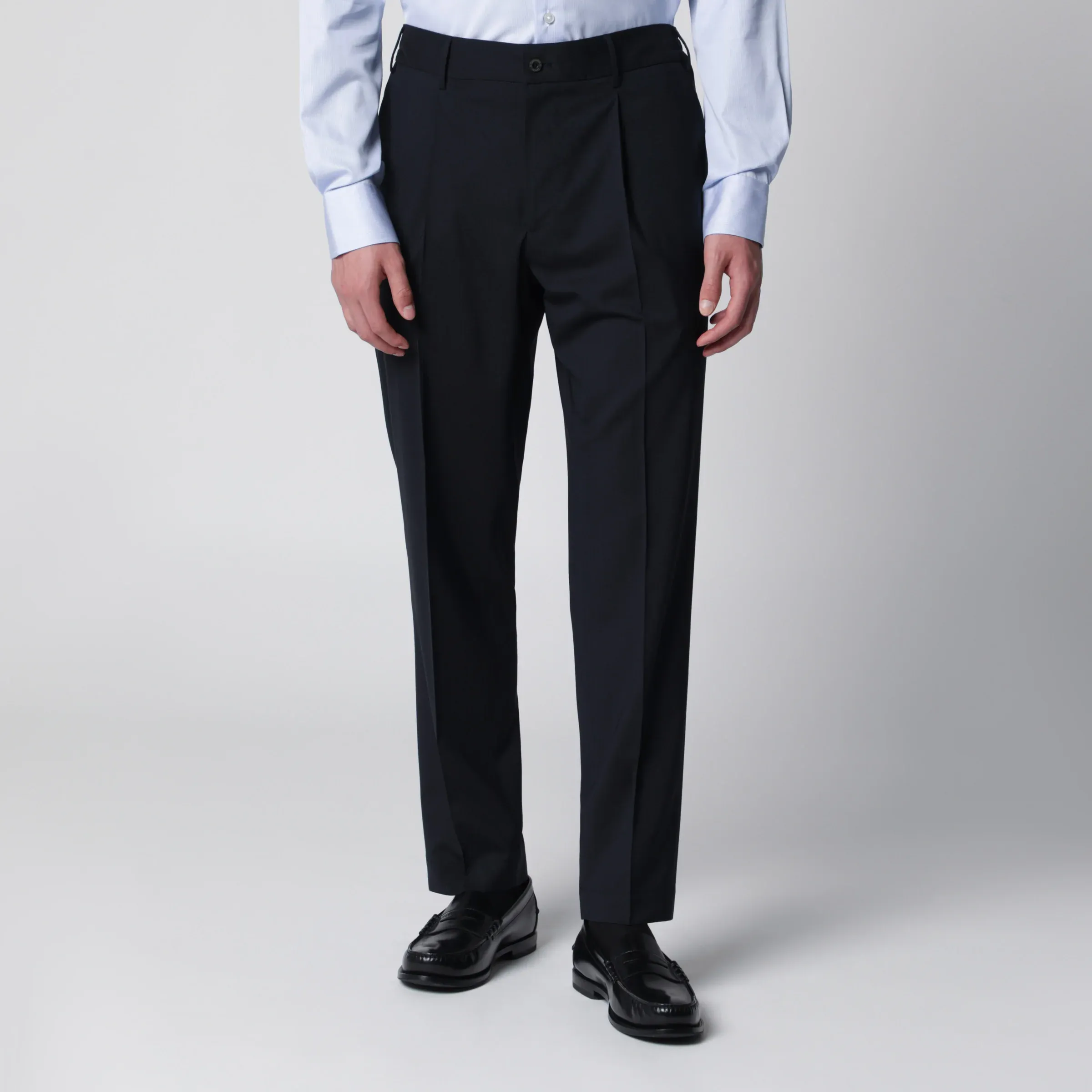 비아지오 산타니엘로 26SS SANTANIELLO 블루 trousers in 울 blend E2989WO78