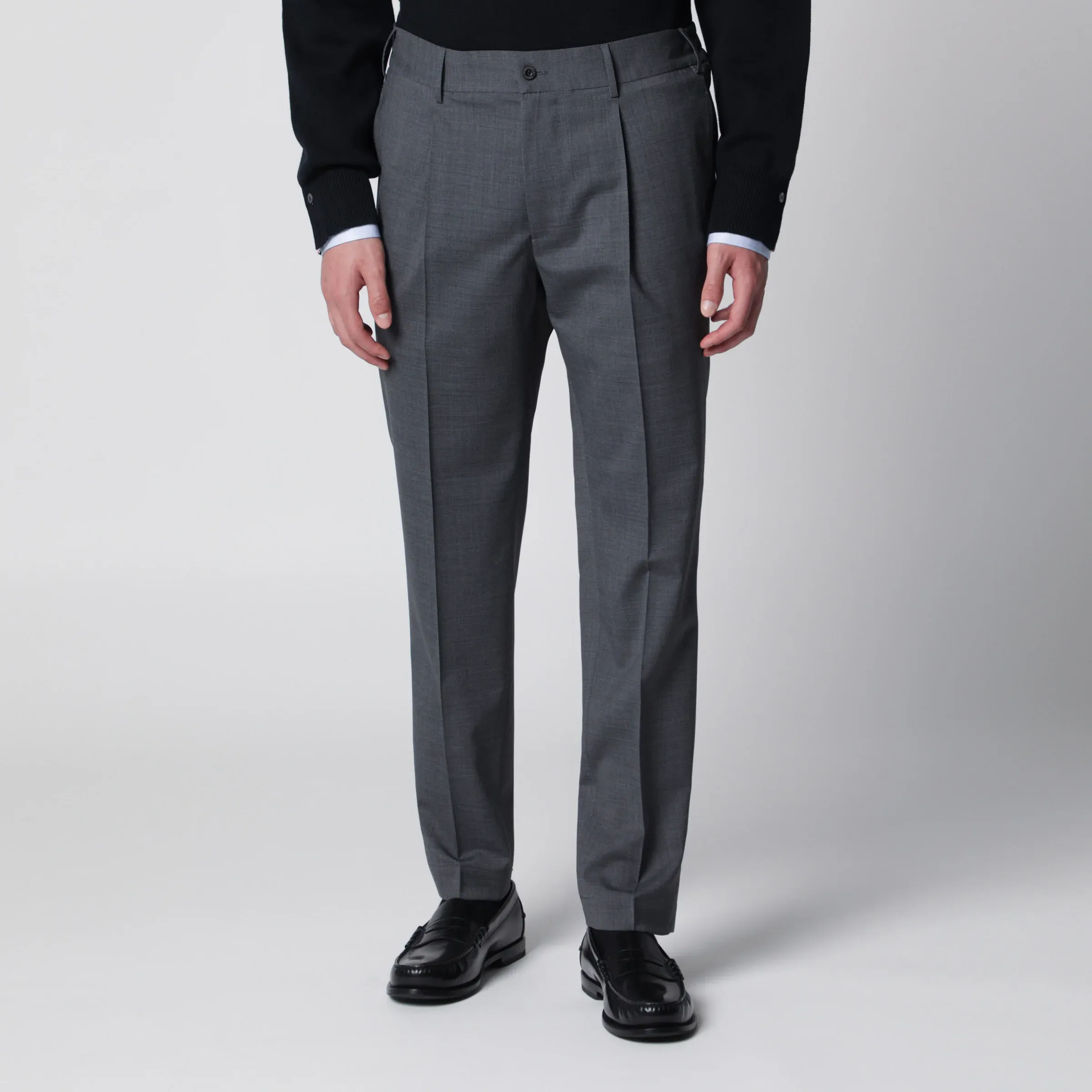 비아지오 산타니엘로 26SS SANTANIELLO 다크 grey trousers in 울 blend E2989WO95