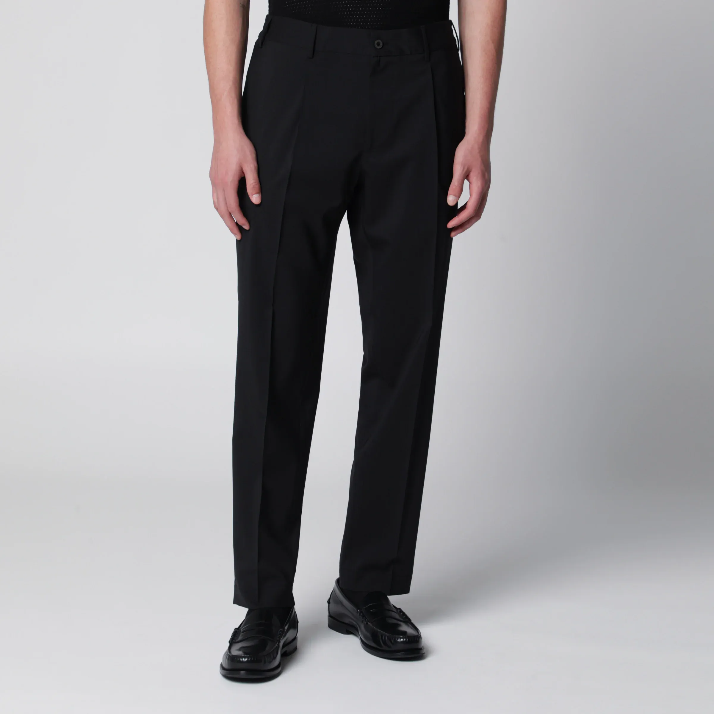 비아지오 산타니엘로 26SS SANTANIELLO 블랙 trousers in 울 blend E2989WO99