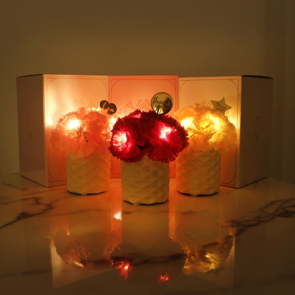 [에타홈]미니 러브 카네이션 팟 LED 무드등 -mini love carnation pot LED