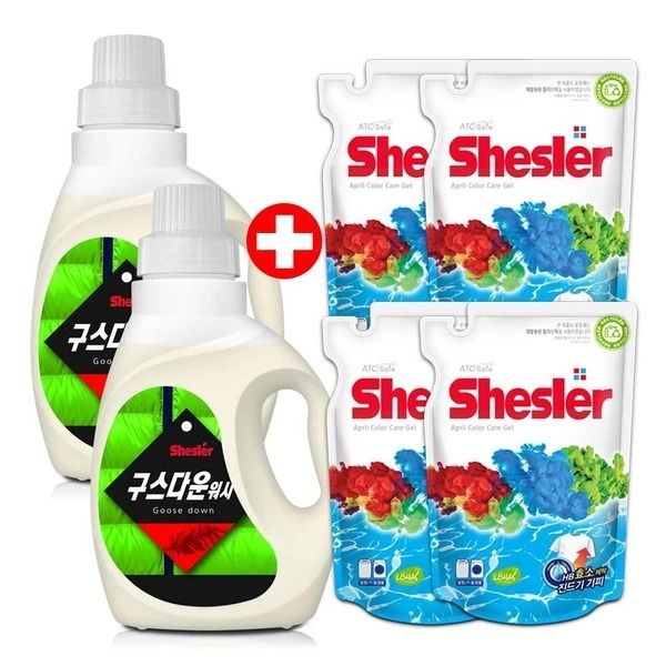 [패션플러스][아토세이프]쉬슬러 기능성 세탁세제 구스다운 650ml 2개+세제 리필 500ml 4개