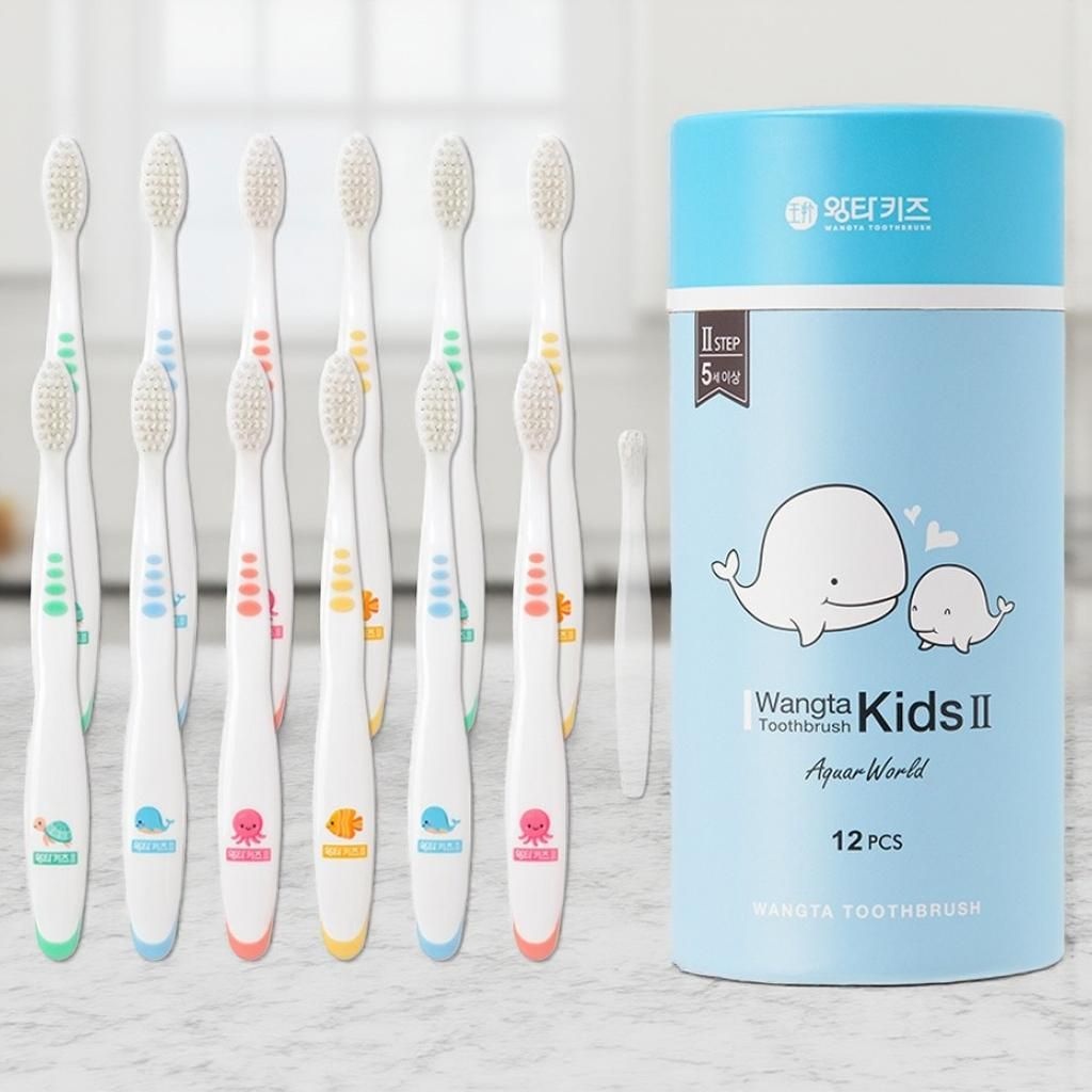 왕타 왕타칫솔 아기칫솔 아쿠아월드 2호 어린이 칫솔 혼합색상 12개입 1개
