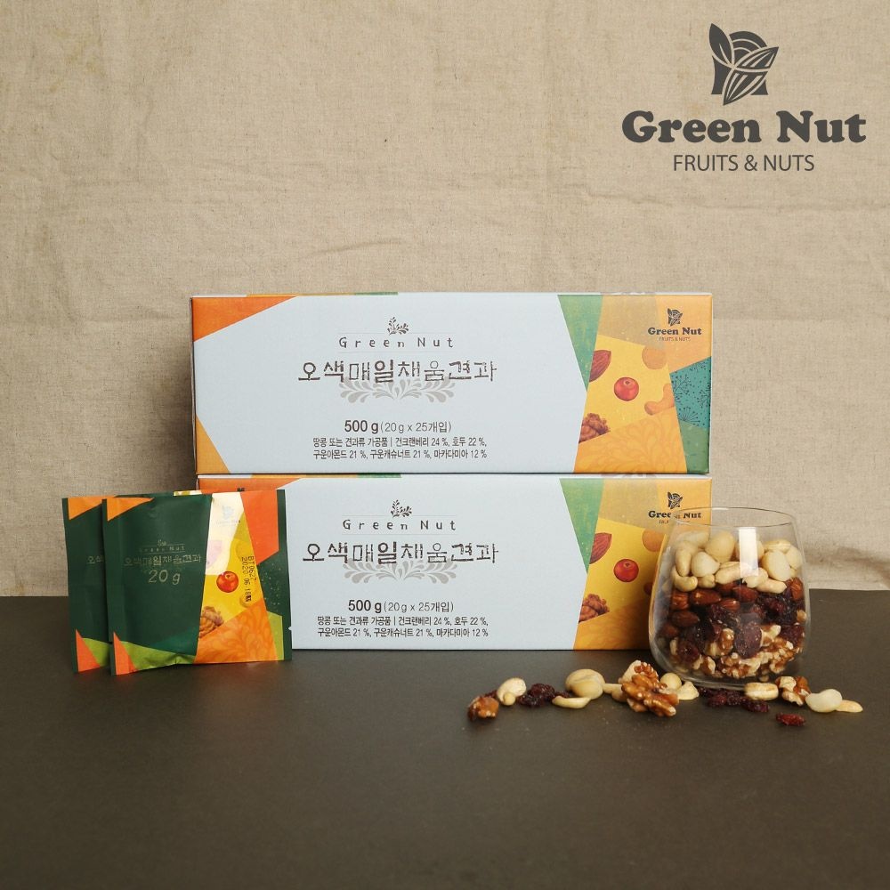 그린너트 오색매일채움견과 25입 2세트 하루 견과류 아몬드 호두 캐슈너트