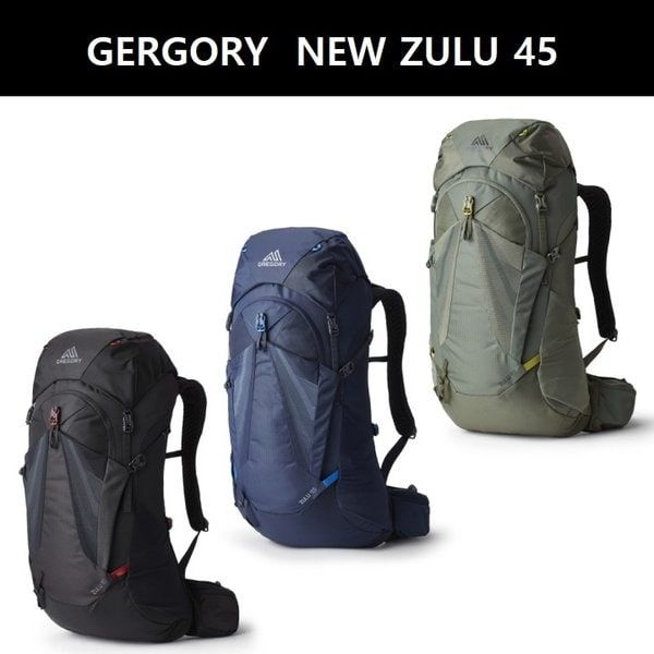 [백화점정품] 그레고리 배낭 NEW 레인커버포함 줄루 45 FORAGE GREEN,VOLCANIC BLACK,HALO BLUE 44J11042