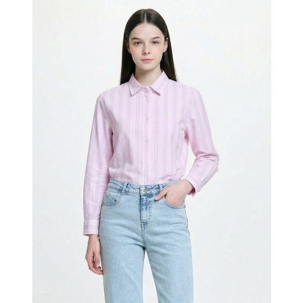 HAZZYS 헤지스레이디스 [26SS][아이코닉] 루즈크랍 옥스포드 멀티스트라이프 셔츠 핑크[HSSH 6BC23 P2]HSSH6BC23 237666