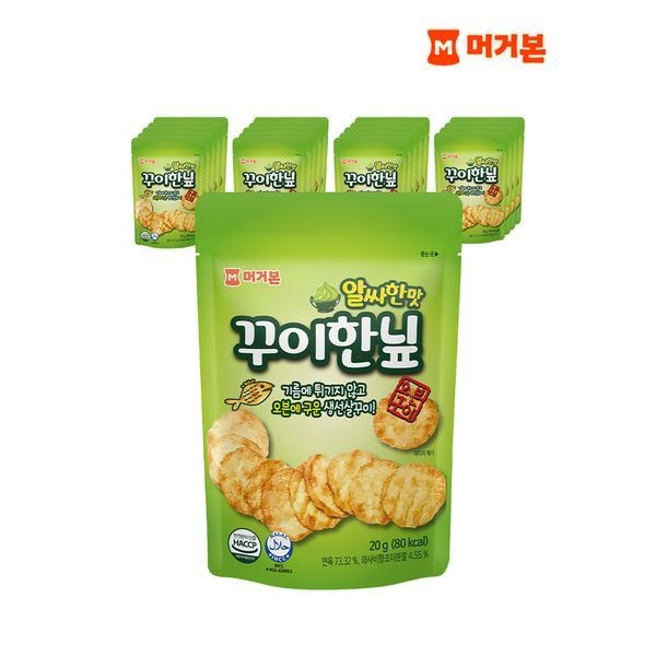머거본 [하프클럽]구운스낵 알싸한맛 꾸이한닢 20g x20봉