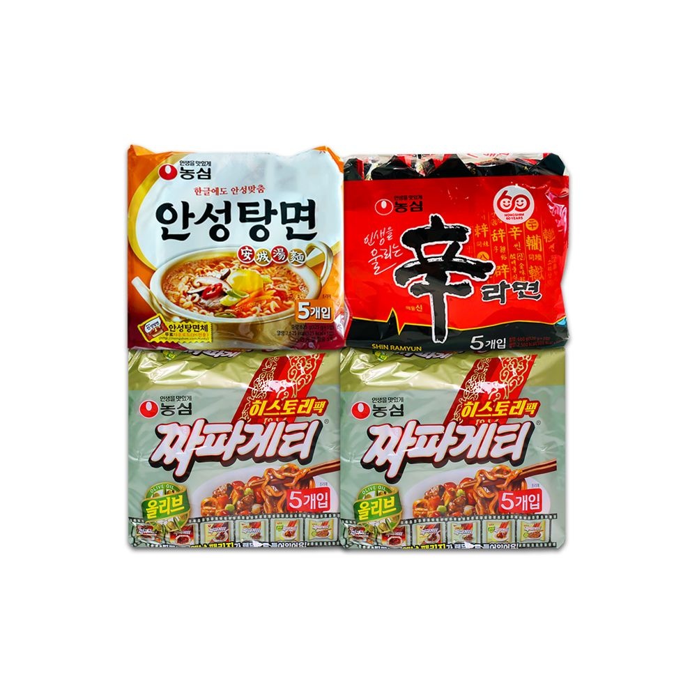 신라면 농심 신라면 5봉 + 안성탕면 5봉 + 짜파게티 10봉