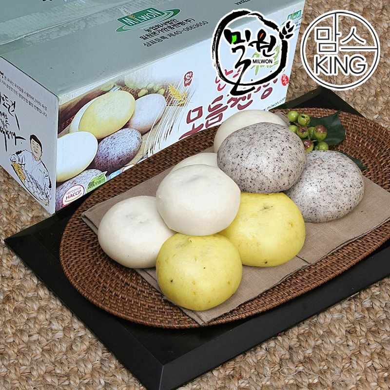 [롯데백화점] 맘스킹 [맘스킹]밀원본가 HACCP 안흥 우리밀모듬찐빵 30개(1500g)-수입팥