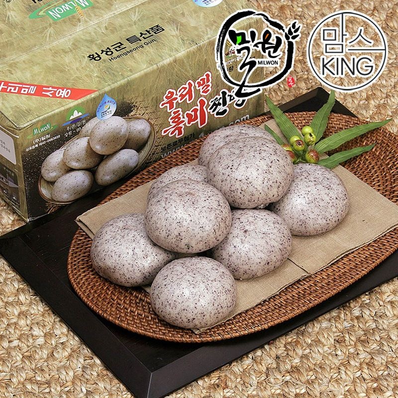 [롯데백화점] 맘스킹 [맘스킹]밀원본가 HACCP 안흥 우리밀흑미찐빵 20개(1300g)-국산팥