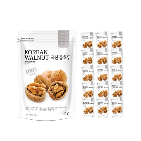 [롯데백화점] 리치팜너트 [리치팜너트] 국산통호두110g x 16팩