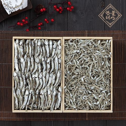[롯데백화점] 인정식탁 멸치원 통영특산품 건어물 종합세트 2종 3호 - 대멸350g+소멸350g