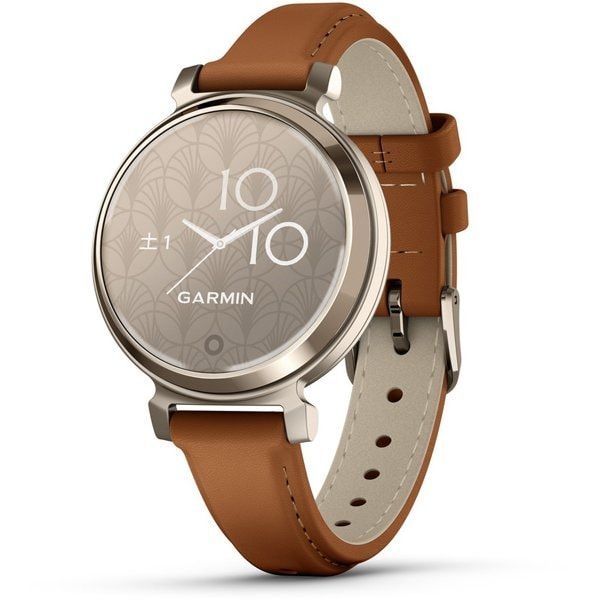GARMIN [해외] 가민 Lily 2 Classic 릴리 클래식 Tan Leather / Cream Gold 탄 가죽 크림 골드 35.4mm 밴드 스마트 시계 010-02839-50