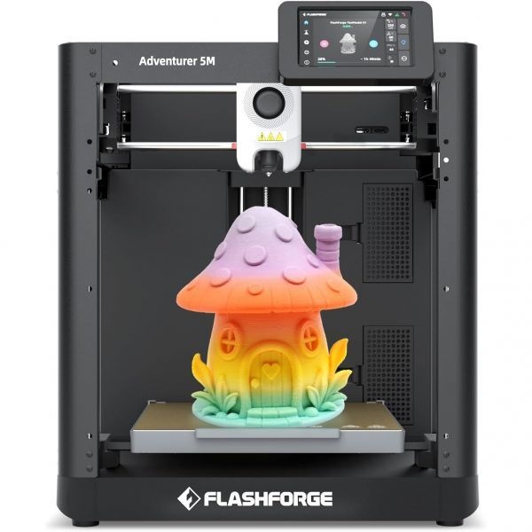 [해외] FLASHFORGE Adventurer 5M 3D 프린터는 최대 600mm s의 고속 출력 자동 레벨링 3초 노즐 교체 220x220x220mm 280°C 다이렉트 드라