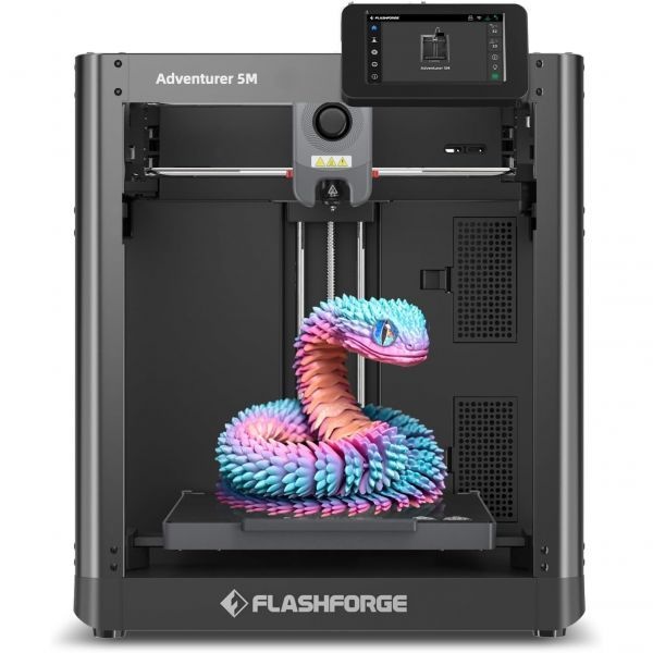 [해외] FLASHFORGE Adventurer 5M 3D 프린터는 완전 자동 레벨링 최대 600mm s의 고속 출력 280°C 다이렉트 익스트루더 3S 탈착식 노
