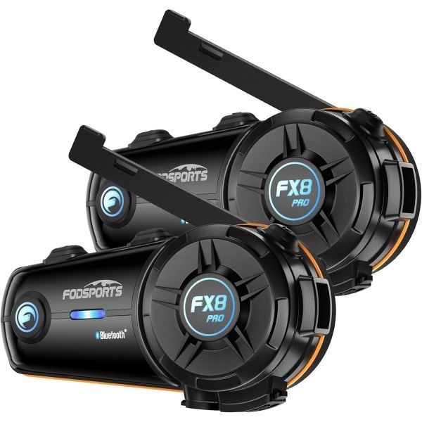[해외] 포드스포츠 FX8 프로 오토바이 통신 시스템 맞춤형 HRSQS 스피커 듀얼 칩 오디오 멀티태스킹 원클릭 빠른 페어링 음
