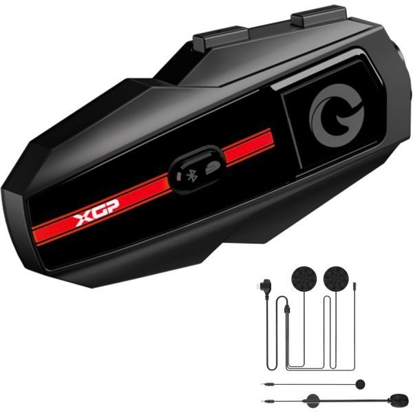 [해외] XGP 오토바이 헬멧 블루투스 헤드셋 인터콤 통신 시스템 듀얼 칩 V5.4 라이더 2명 음악 공유 IP67 방수 오디오 멀티태