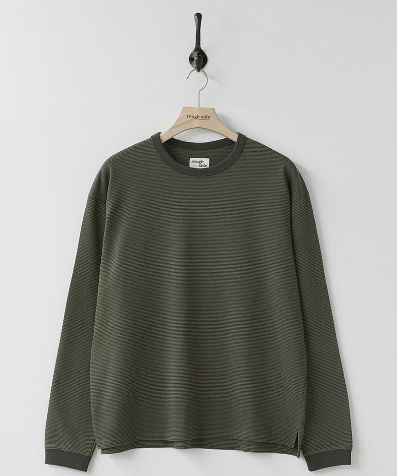 ROUGHSIDE Fine Stripe Long S리 LEEve Forest Brown RS026304G7 3753186
