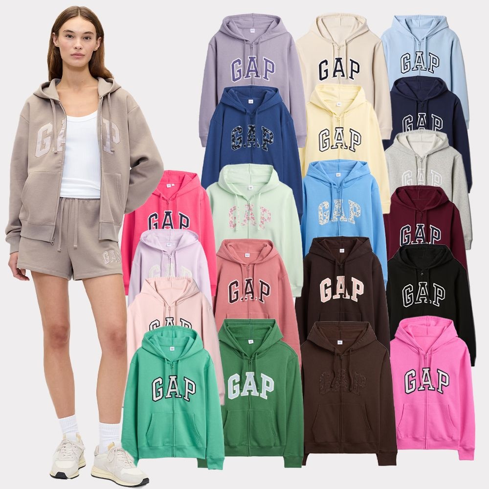 갭 GAP 여성 릴랙스 로고 후드 집업 [관부가세포함]