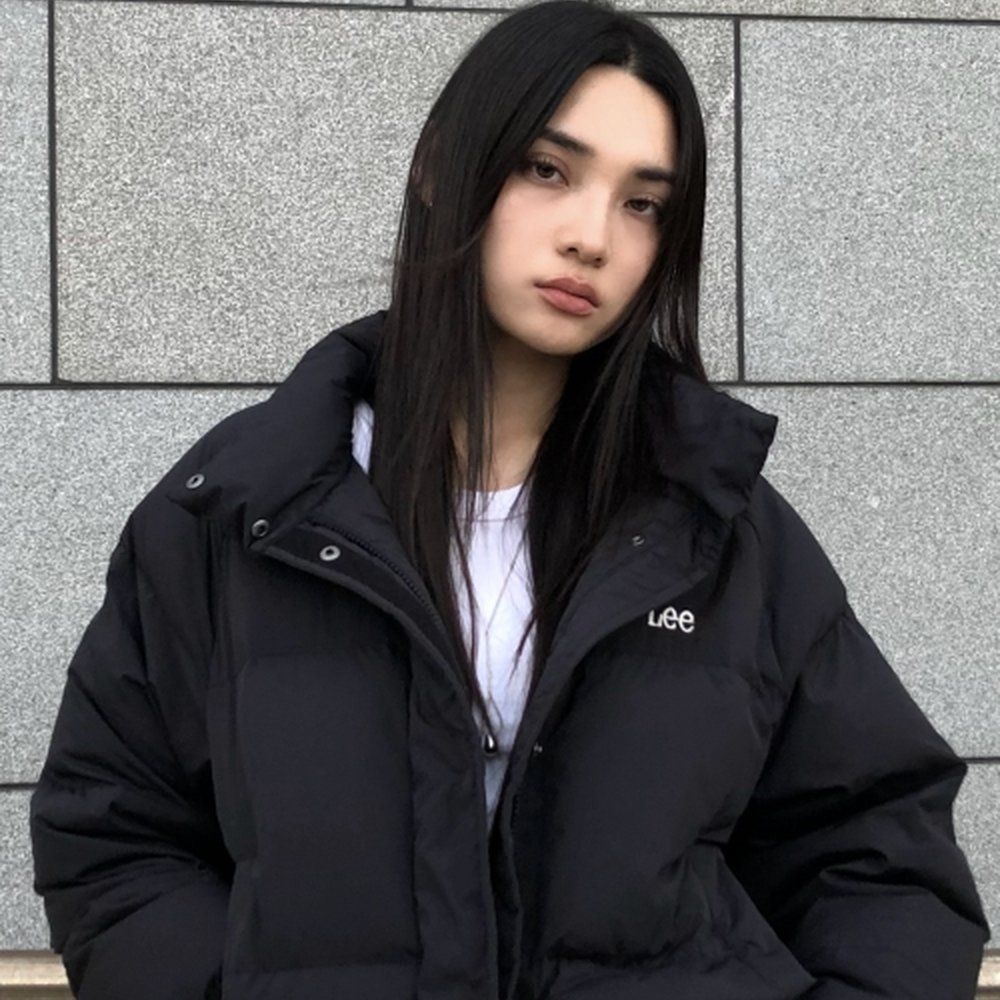 Lee 리 우먼 래글런 숏 다운 블랙