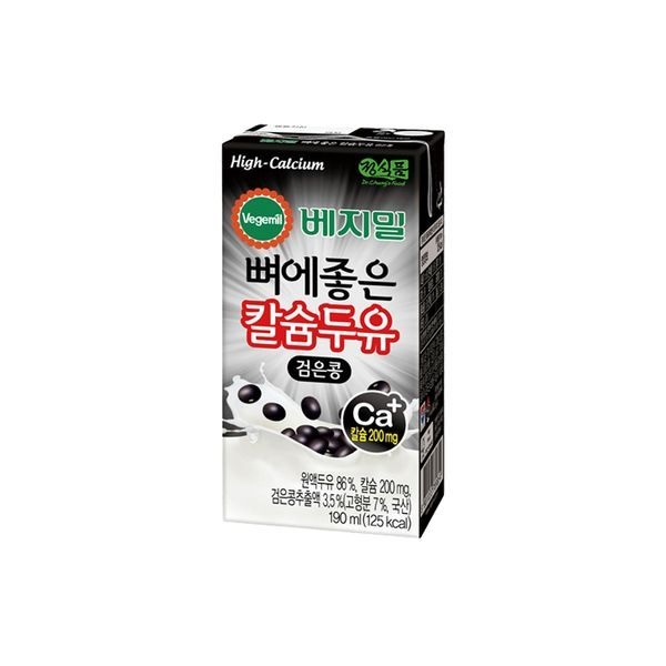 베지밀 뼈에좋은 칼슘 두유 검은콩 190mlx80팩