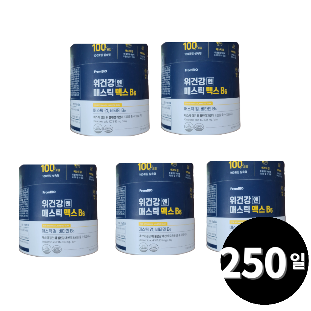 프롬바이오 위건강엔 매스틱 맥스 B6 100포, 5통
