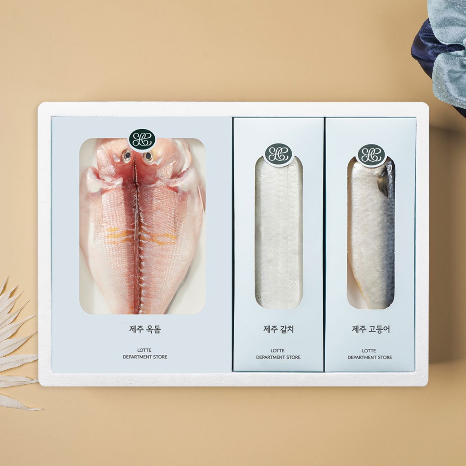 [롯데백화점] 모슬포 제주 수산물 정선 곤 세트 (총1.7kg/옥돔600g,갈치600g,고등어500g)