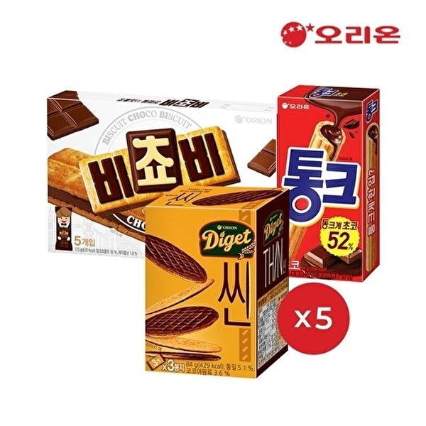 오리온 [오리온]오리온 비쵸비(125g) 5개 + 통크(45g) 5개 + 다이제씬(84g) 5개