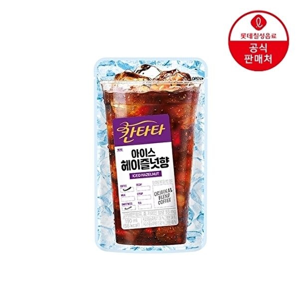 [롯데칠성음료]롯데칠성 칸타타 아이스커피 파우치 190ml x 20개 헤이즐넛향