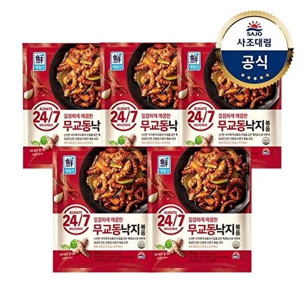 사조 [사조대림][대림냉동] 24/7무교동낙지볶음 350g x5개 or 쭈꾸미철판볶음350g x5개