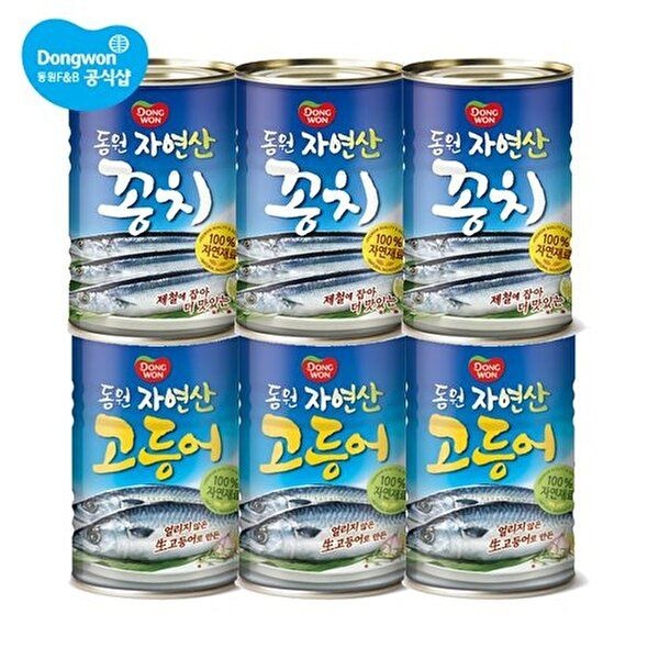 [동원에프앤비][S]꽁치 300g 3캔 + 고등어 300g 3캔